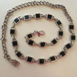 NY Black & Silver Chain Link Adjustable Belt Belly Chain